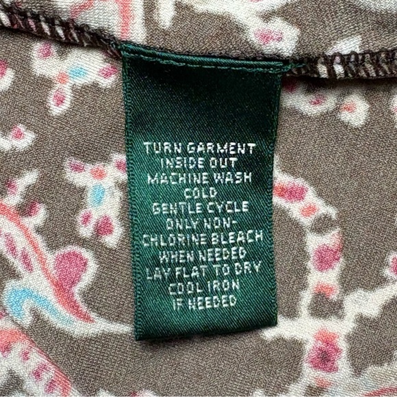 Lauren Ralph Lauren Sleeveless Paisley Faux Wrap Dress Size XL Jersey Stretch - Picture 13 of 13